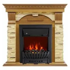 Электрокамин Royal Flame Dublin (дуб) арочный сланец с очагом Aspen Black