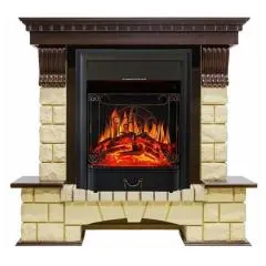 Электрокамин Royal Flame Pierre luxe (темный дуб) шампань с очагом Majestic FX Black