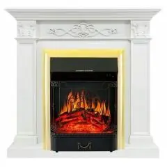 Электрокамин Royal Flame Verona (белый дуб) с очагом Majestic FX Brass