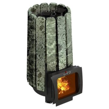 Дровяная банная печь Grill'D Cometa 180 Vega Short Window Max Stone 