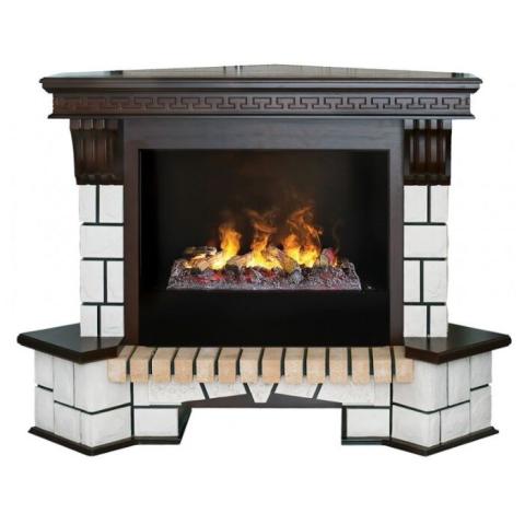 Электрический камин RealFlame Stone Corner new 26/HL + 3D Cassette 630 + Black вставка 