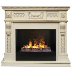 Электрокамин RealFlame Corsica Lux WT 3D Cassette 630 + Black вставка