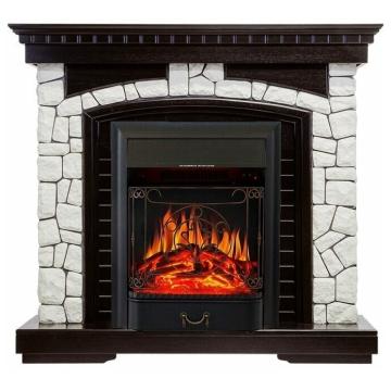 Электрокамин Royal Flame Glasgow (венге) белый камень с очагом Majestic FX Black 