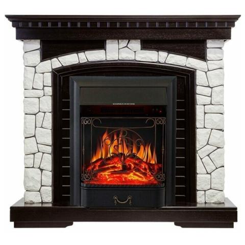 Электрокамин Royal Flame Glasgow (венге) белый камень с очагом Majestic FX Black 