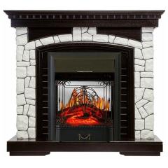 Электрокамин Royal Flame Glasgow (венге) белый камень с очагом Majestic FX M Black