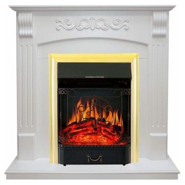 Электрокамин Royal Flame Sorrento (белый) с очагом Majestic FX Brass 